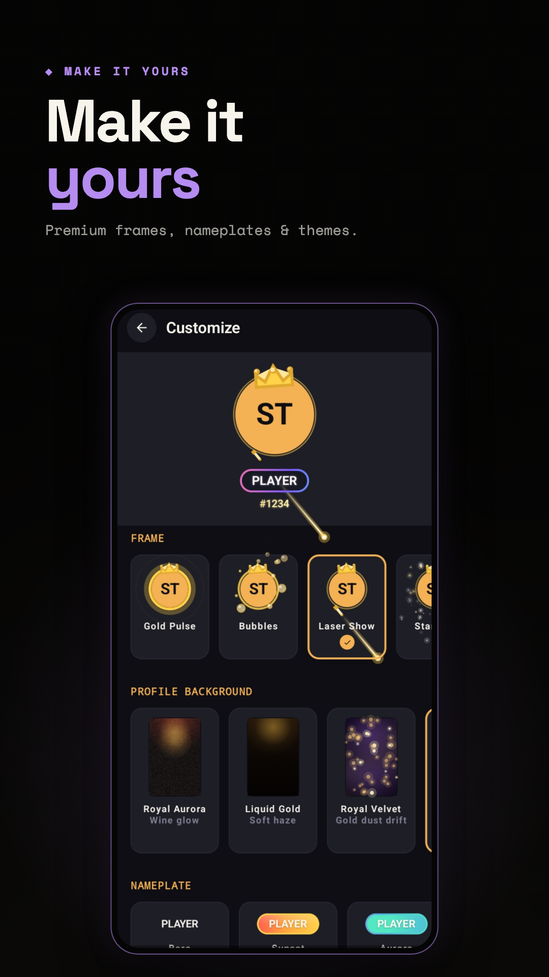 Customize your avatar